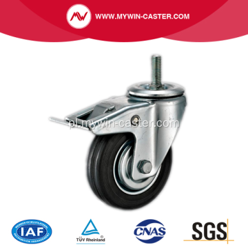 3,5-calowy gwintowany trzpień obrotowy czarny gumowy żelazny rdzeń z kółkiem wspornikowym